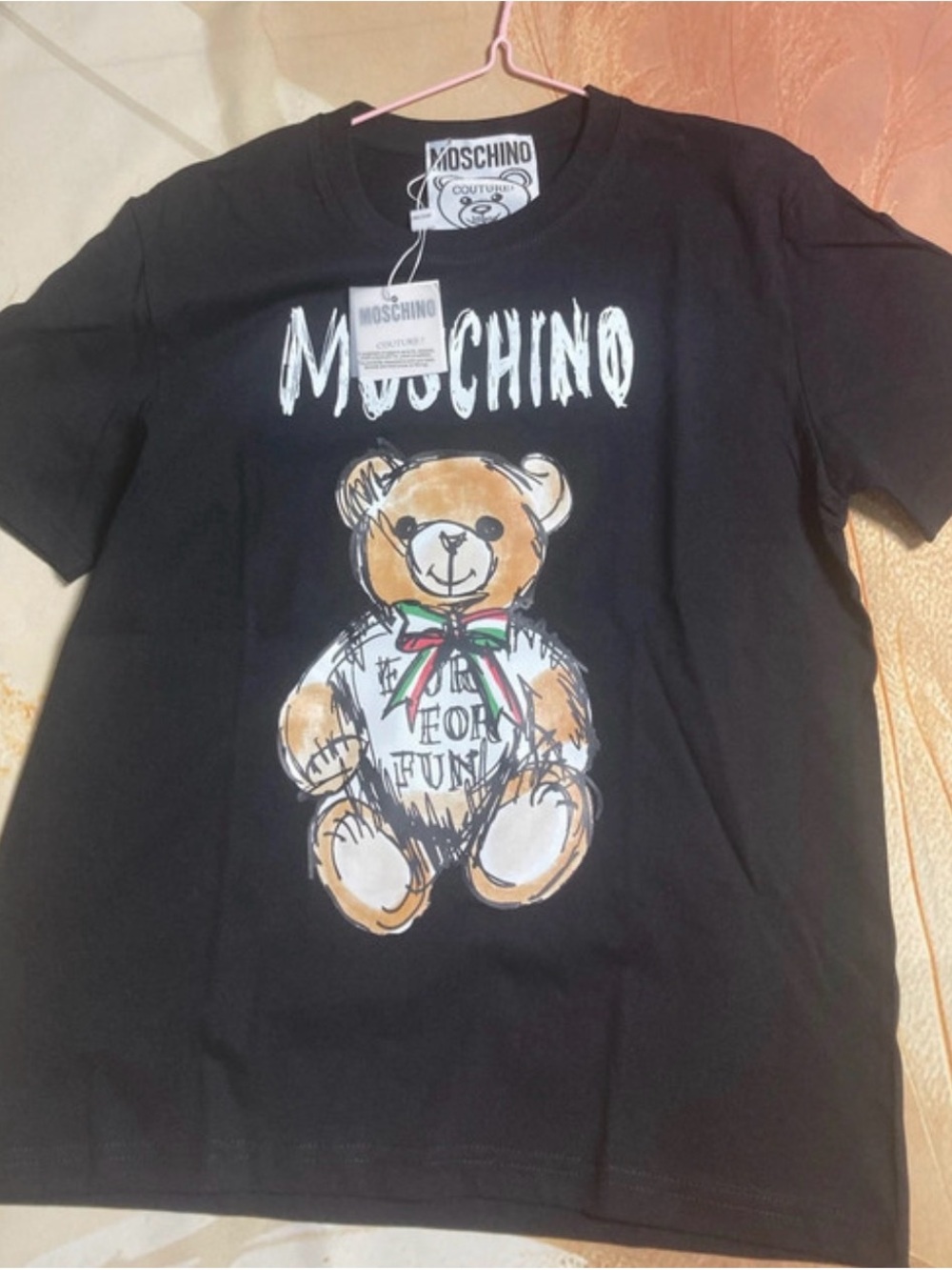 Moschino Black Teddy Graphic Tee